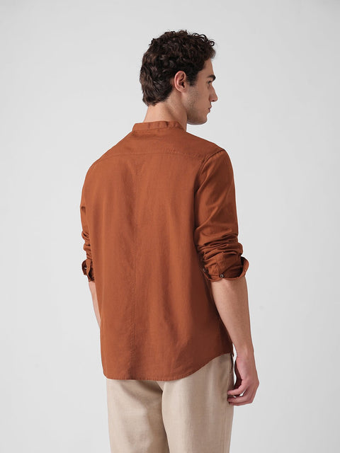 ORANGE MANDARIN COLLAR KURTA - Kurta - 251032808
