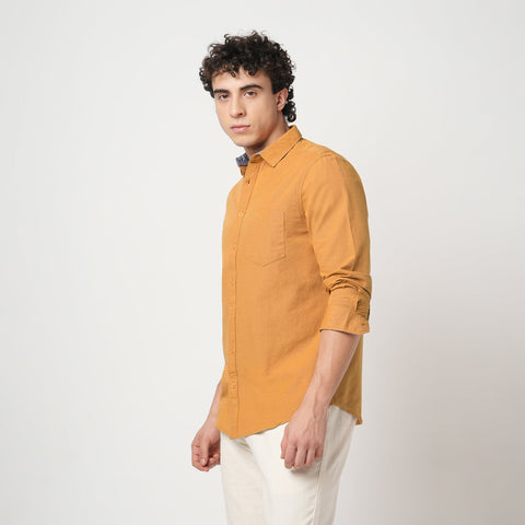 ORANGE TAILORED FIT COTTON SHIRT-Shirt - 250932673