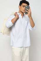 OREN Light Blue Striped Shirt - Shirt - 250330893