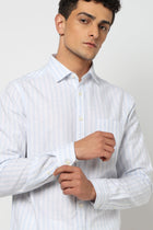 OREN Light Blue Striped Shirt - Shirt - 250330893