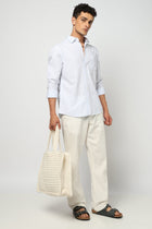 OREN Light Blue Striped Shirt - Shirt - 250330893