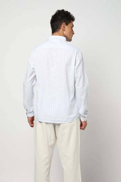 OREN Light Blue Striped Shirt - Shirt - 250330893