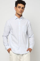 OREN Light Blue Striped Shirt - Shirt - 250330893