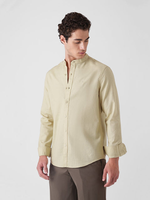 OXFORD MANDARIN COLLAR SHIRT-Shirt - 260235075