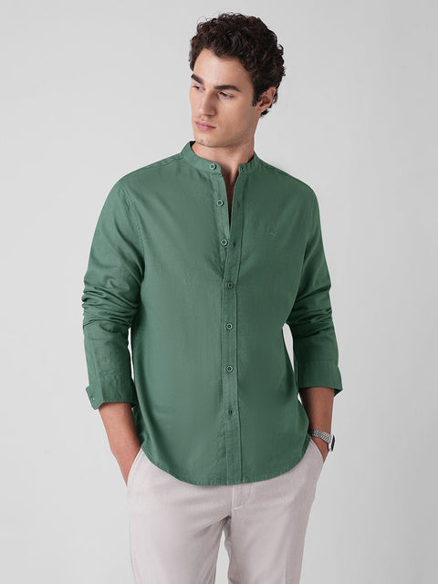 OXFORD MANDARIN COLLAR SHIRT-Shirt - 260235060