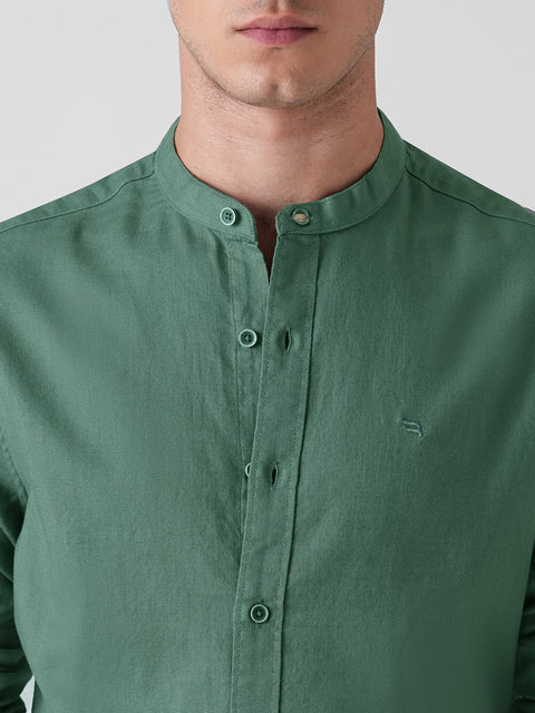 OXFORD MANDARIN COLLAR SHIRT-Shirt - 260235060