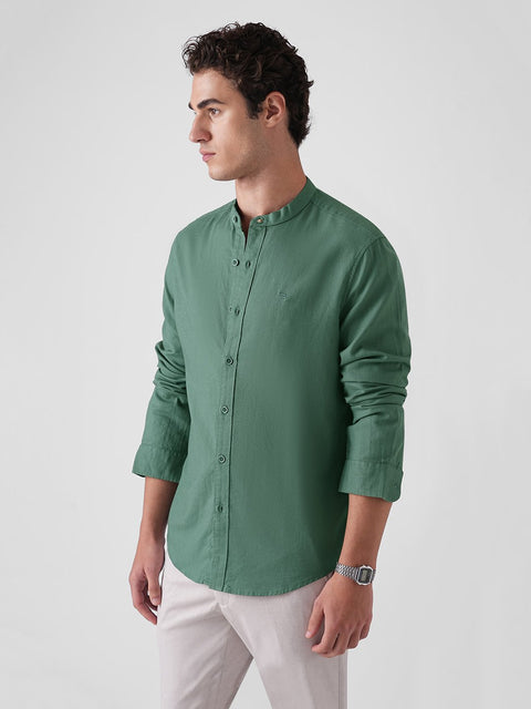 OXFORD MANDARIN COLLAR SHIRT-Shirt - 260235060