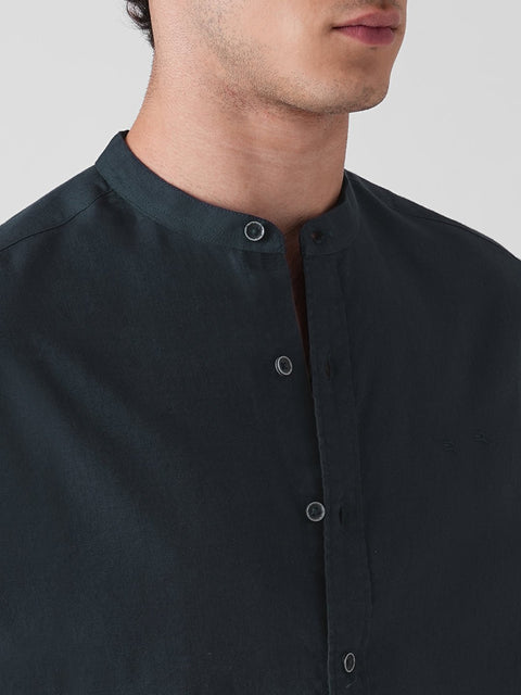 OXFORD MANDARIN COLLAR SHIRT-Shirt - 260235075
