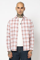 PEACH CHECKERED COTTON SLUB SHIRT-Shirt - 250731772