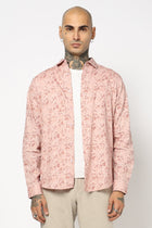 PEACH FLORAL PRINTED SHIRT-Shirt - 250731807