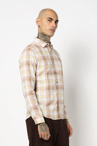 PEACH MADRAS CHECKERED SHIRT-Shirt - 250531178