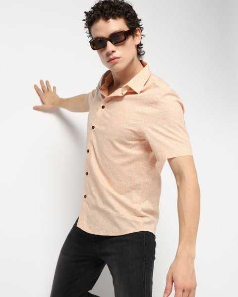 PEACH PRINT TAILORED MENS SHIRT-Shirt - 240728427