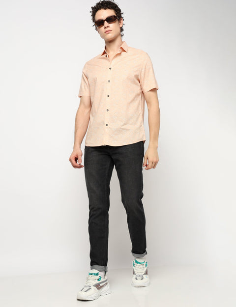 PEACH PRINT TAILORED MENS SHIRT-Shirt - 240728427