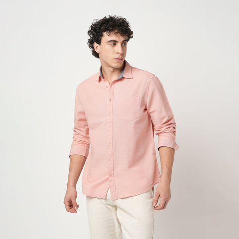 PEACH SLUB COTTON SHIRT-Shirt - 251032923