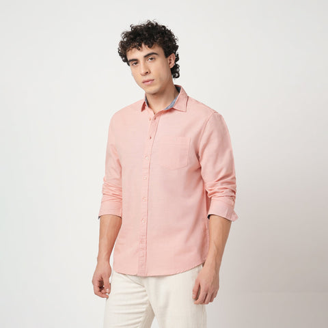 PEACH SLUB COTTON SHIRT-Shirt - 251032923