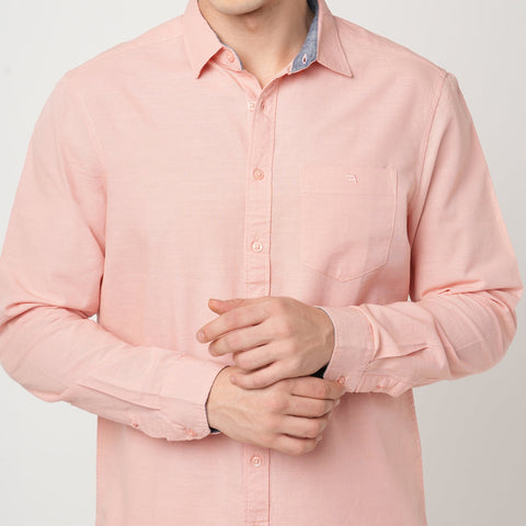 PEACH SLUB COTTON SHIRT-Shirt - 251032923