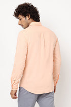 Peach Solid Cotton Shirt - Shirt - 230324466