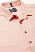 Peach Solid Cotton Shirt - Shirt - 230324430