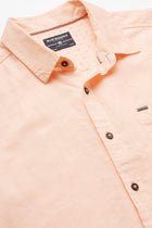 Peach Solid Cotton Shirt - Shirt - 230324466