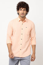 Peach Solid Cotton Shirt - Shirt - 230324466