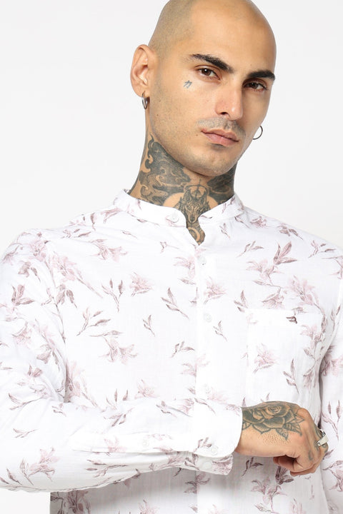 PINK BOTANICAL FLORAL PRINTED SHIRT-Shirt - 250731847