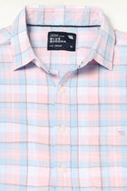 PINK CHECKERED HALF SLEEVE SHIRT-Shirt - 250731891