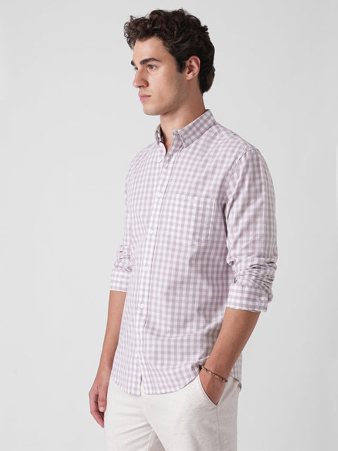 PINK CHECKERED TAILORED SHIRT-Shirt - 260134581