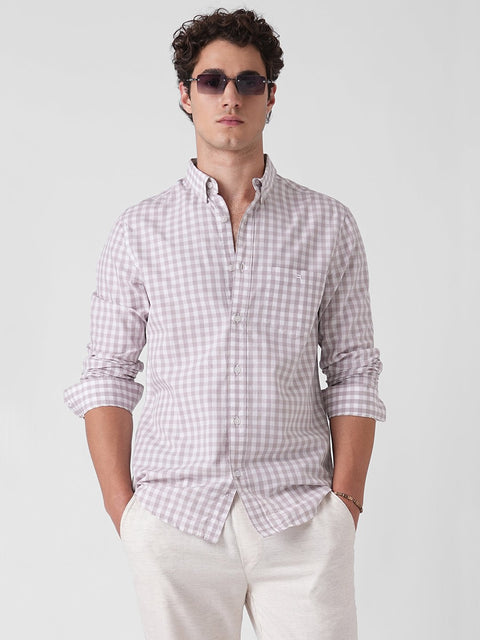 PINK CHECKERED TAILORED SHIRT-Shirt - 260134581