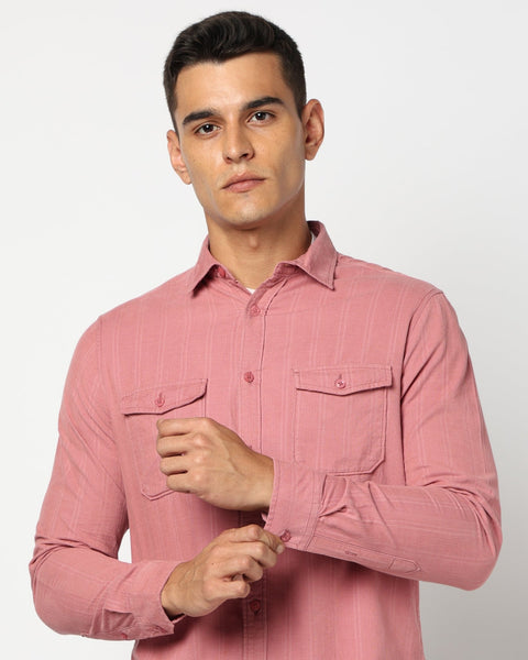 Pink Double Pocket Utility Shirt - Shirts - 241129572