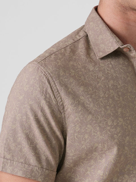 PINK PRINTED OXFORD HALF SLEEVE SHIRT-Shirt - 260134596