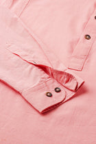 Pink Solid Cotton Kurta Shirt - Kurta - 240120021