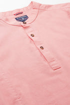 Pink Solid Cotton Kurta Shirt - Kurta - 240120021