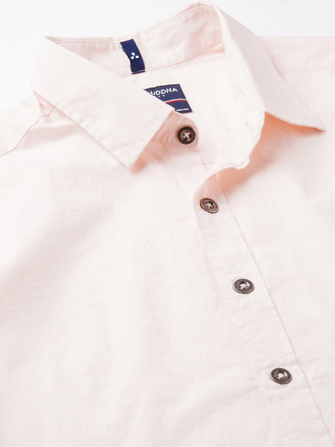 Pink Solid Cotton Shirt - Shirt - 230524808