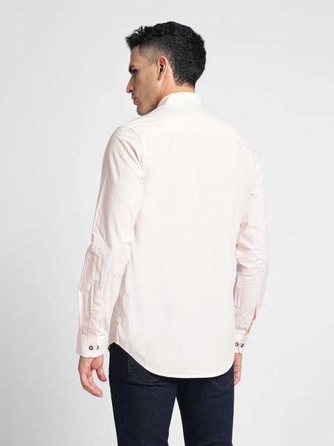 Pink Solid Cotton Shirt - Shirt - 230524808