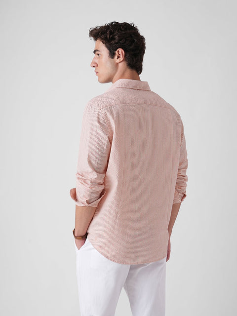 PINK STRIPE SEERSUCKER SHIRT-Shirt - 260235195