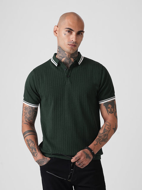 PLAIN FLATKNIT POLO - T Shirt - 3IS1F0295