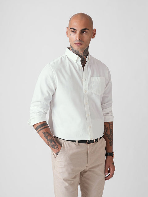 PLAIN SLUB TAILORED SHIRT-Shirt - 260134781