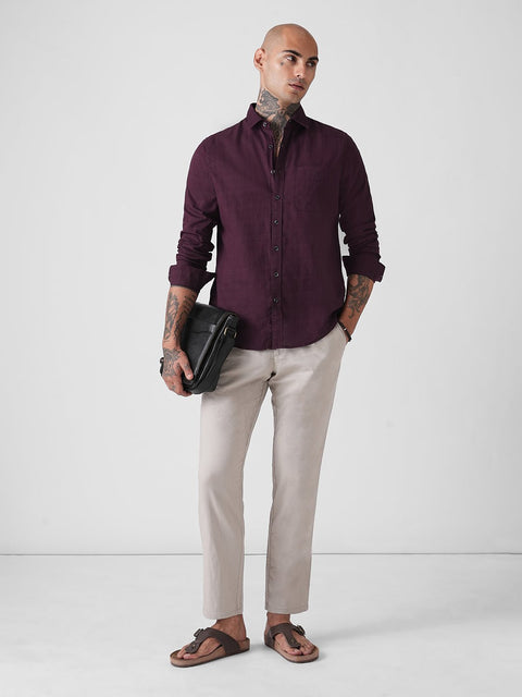 PLAIN SLUB TAILORED SHIRT-Shirt - 260134440