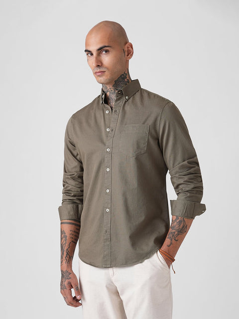 PLAIN SLUB TAILORED SHIRT-Shirt - 260134796