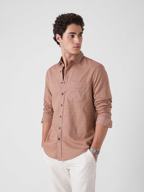 PLAIN SLUB TAILORED SHIRT-Shirt - 260134445