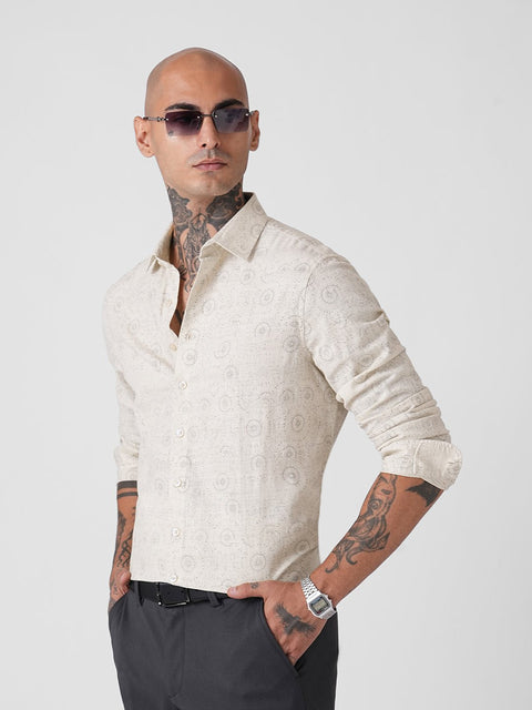 PRINT DOBBY SHIRT-Shirt - 251133931