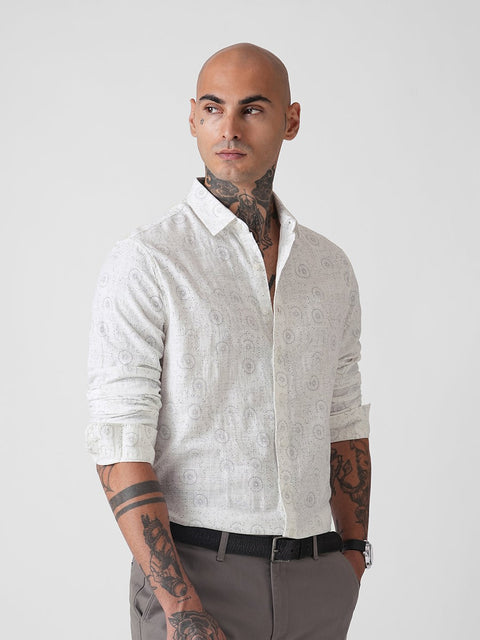 PRINT DOBBY SHIRT-Shirt - 251133926