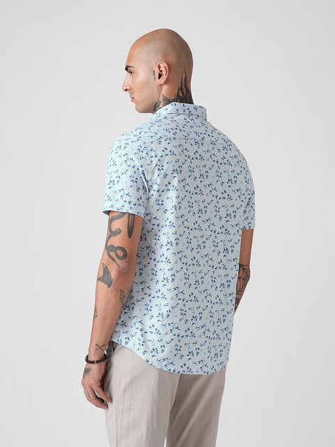 PRINTED OXFORD TAILORED HALF SLEEVE SHIRT-Shirt - 260134606