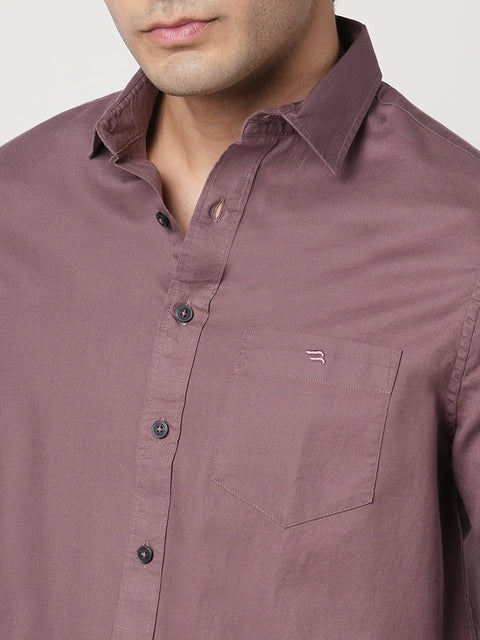 PURPLE PLAIN DOBBY SHIRT-Shirt - 260134280