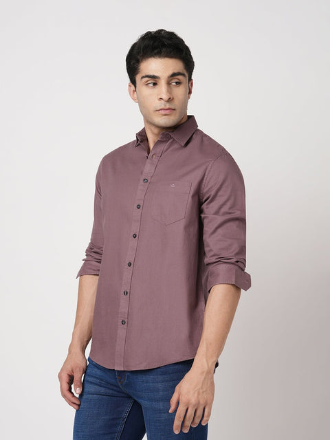 PURPLE PLAIN DOBBY SHIRT-Shirt - 260134280