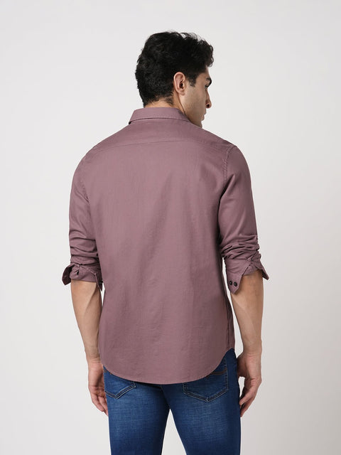 PURPLE PLAIN DOBBY SHIRT-Shirt - 260134280