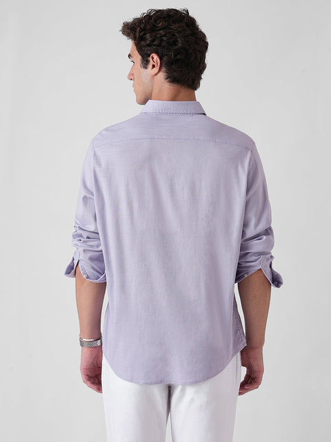 PURPLE PLAIN SLUB TAILORED SHIRT-Shirt - 260134766