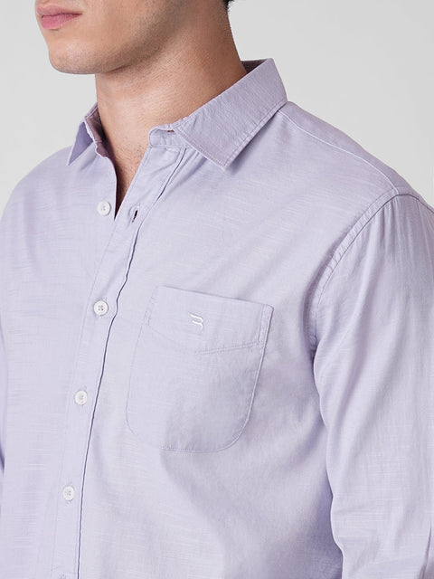 PURPLE PLAIN SLUB TAILORED SHIRT-Shirt - 260134766