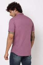 Purple Solid Cotton Shirt - Shirts - 230524919