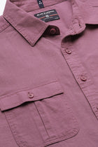 Purple Solid Cotton Shirt - Shirts - 230524919